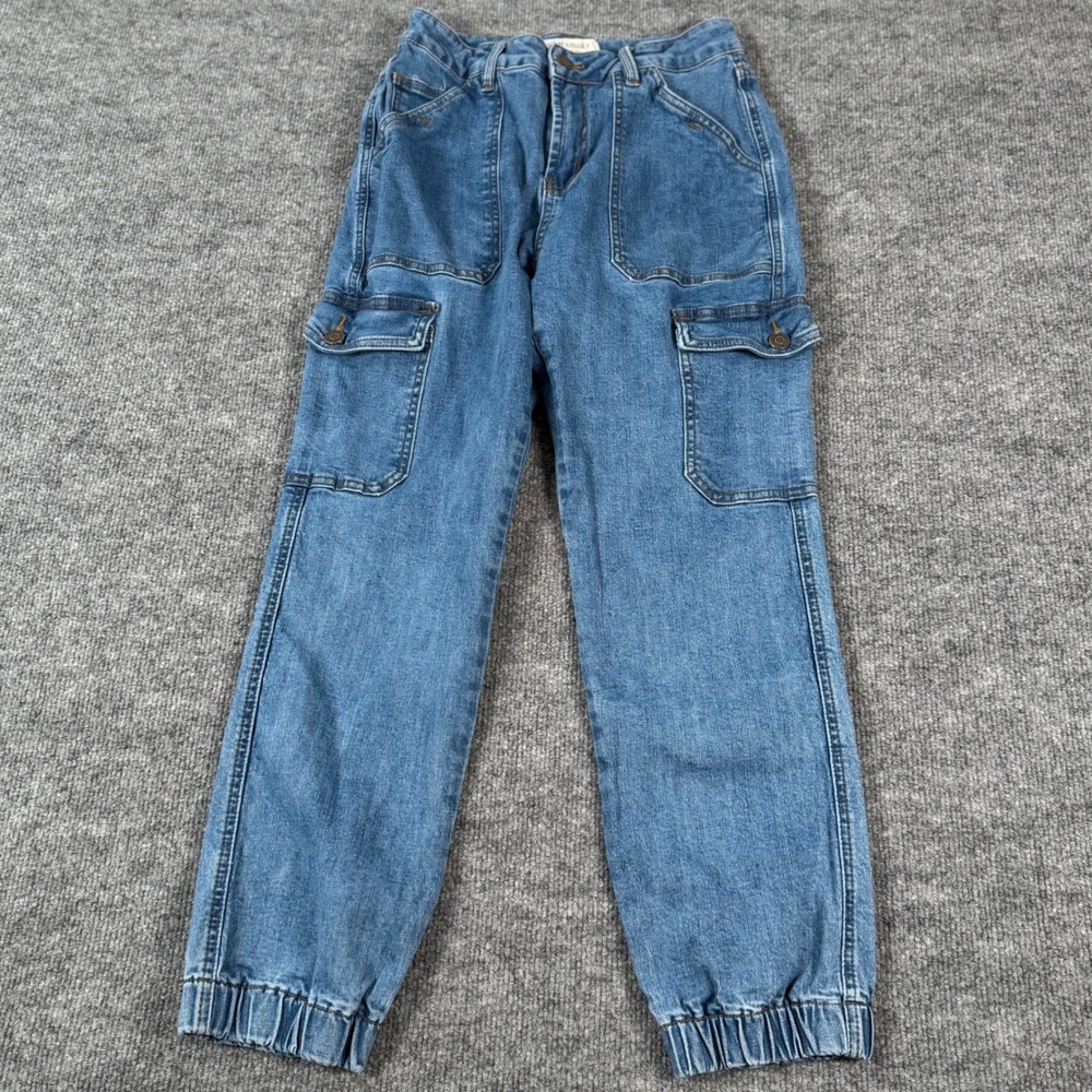 Vintage Y2K Baggy Cargo Jeans Sz3 26X25 Jogger Trendy 90s Relaxed Skater Utility